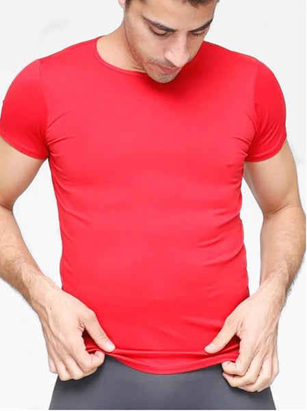 Body Wrappers-M400 Prowear Fitted Short Sleeved Shirt-Mens Scarlet
