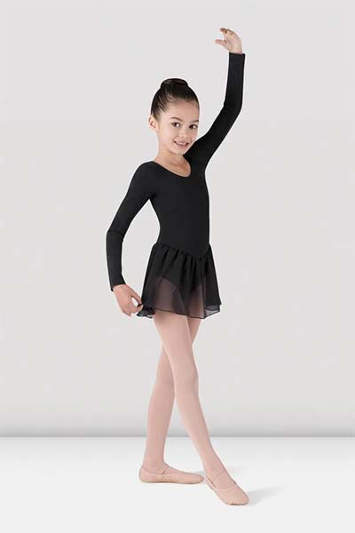 Bloch CL5309 Childrens Petal Long Sleeve Leotard with Chiffon Skirt
