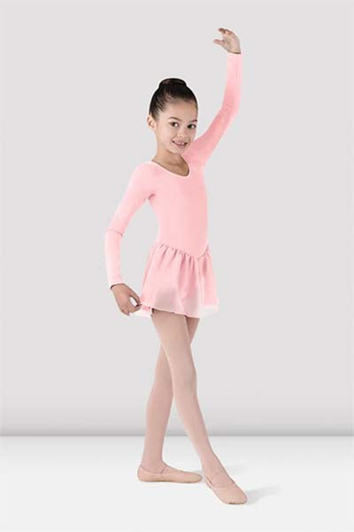 Bloch CL5309 Childrens Petal Long Sleeve Leotard with Chiffon Skirt