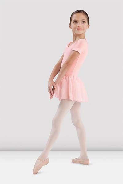 Bloch CL5342 Childrens Tiffany Short Sleeve Leotard with Chiffon Skirt
