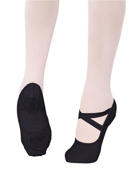 Capezio 2037W Split-Sole Canvas Hanami Ballet Shoe Black