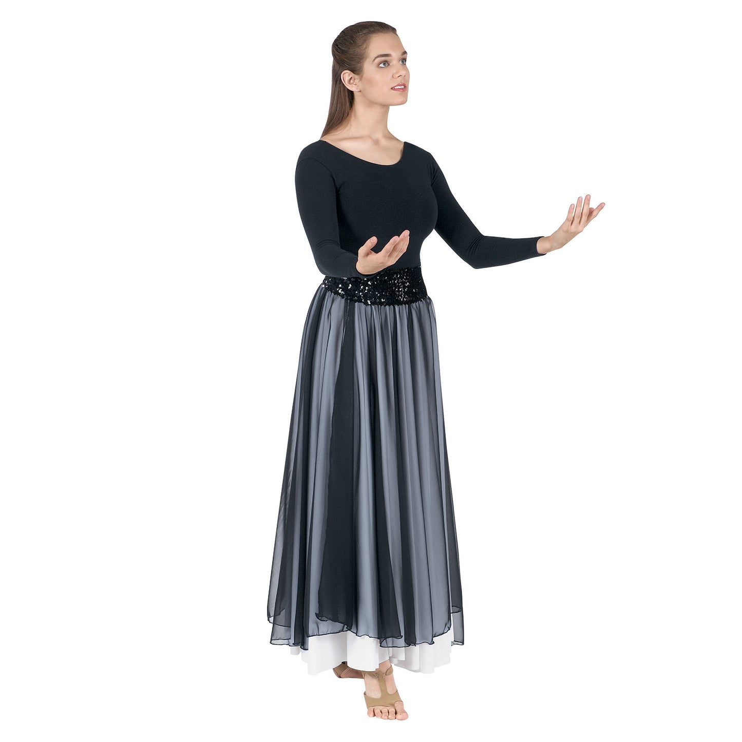 Eurotard 39746P Plus Size Chiffon Single Overlay Skirt