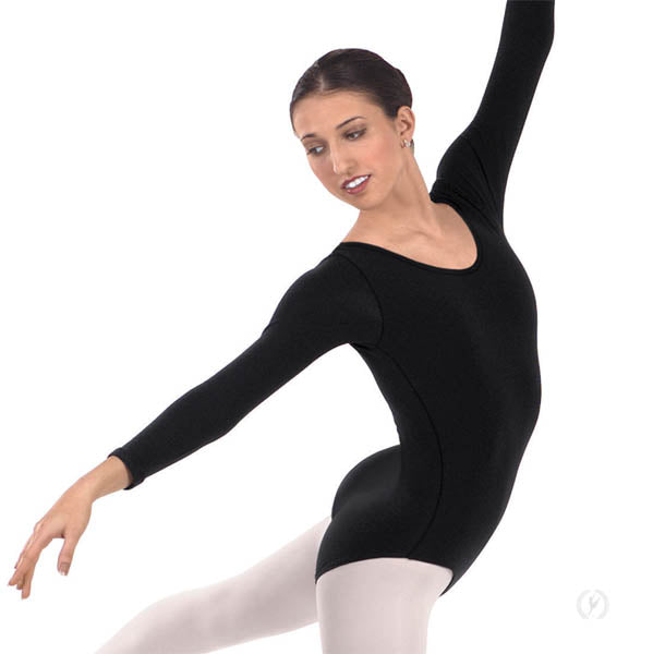 Eurotard 44265 Microfiber Long Sleeve Leotard Black