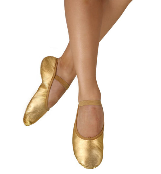 Eurotard A2001C Child Metallic Gold Full Sole Leather Ballet Slipper
