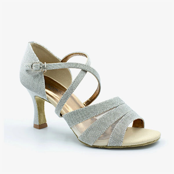 so danca bl192 ryder 2.5" heel open toe ballroom shoe silver/sand color