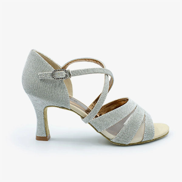 so danca bl192 ryder 2.5" heel open toe ballroom shoe silver/sand