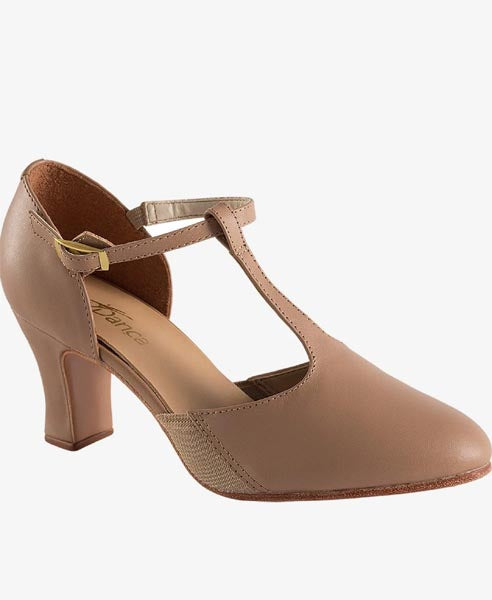 So Danca CH56 Clarice 2.5" Heel T-Strap Character Shoe With Leather Sole Caramel
