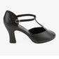 So Danca CH98 Cher 3" Heel Smooth Leather T-Strap Character Shoe Black