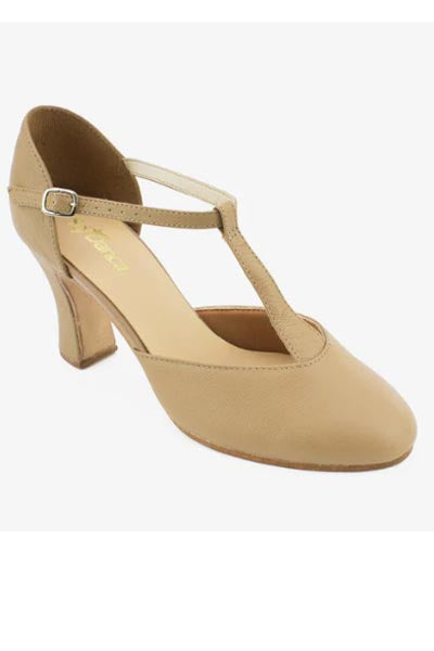 So Danca CH98 Cher 3" Heel Smooth Leather T-Strap Character Shoe Tan