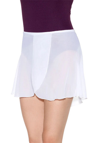 So Danca - Nancy Semi-Sheer Wrap Skirt with Ribbon Ties SL66 - Ballet Skirt white color