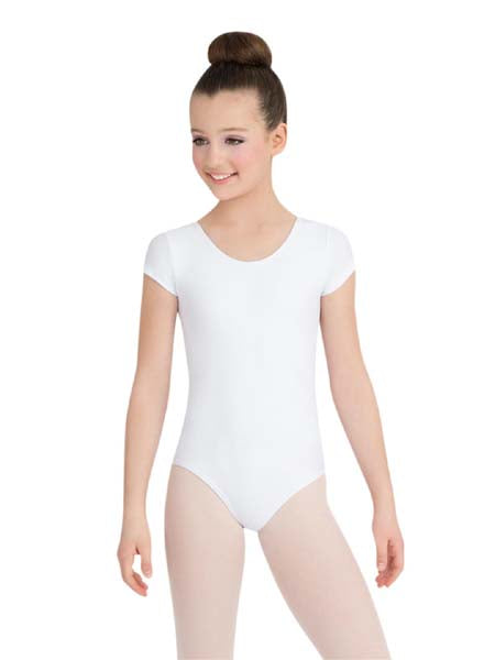 TB132C Short Sleeve Leotard White