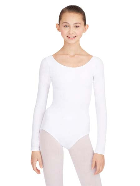 TB135 Long Sleeve Leotard White