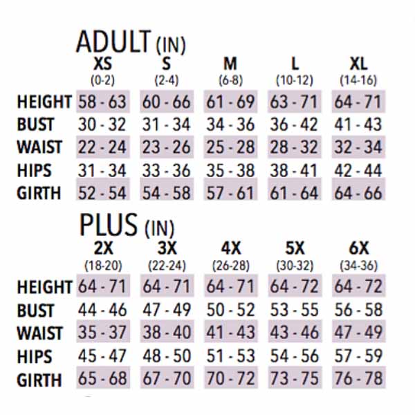eurotard 08803 womens revelation praise skirt adult sizing chart