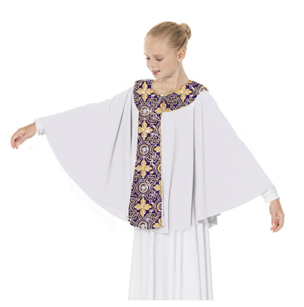 eurotard 81117c child tabernacle praise cape white purple