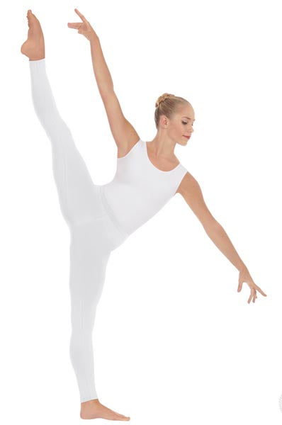 eurotard 10333 womens cotton lycra ankle leggings white