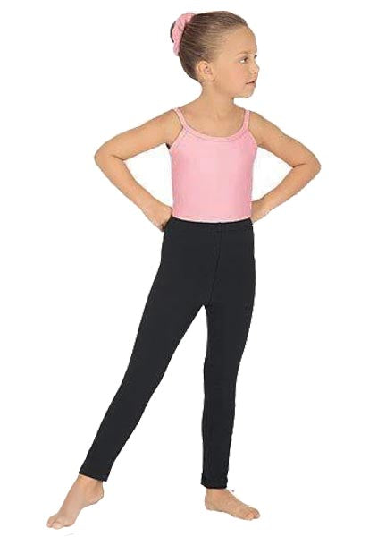 eurotard 1066 girls cotton lycra ankle leggings black