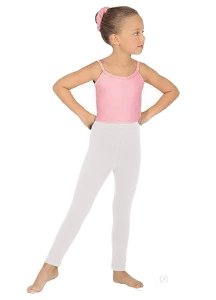 eurotard 1066 girls cotton lycra ankle leggings white