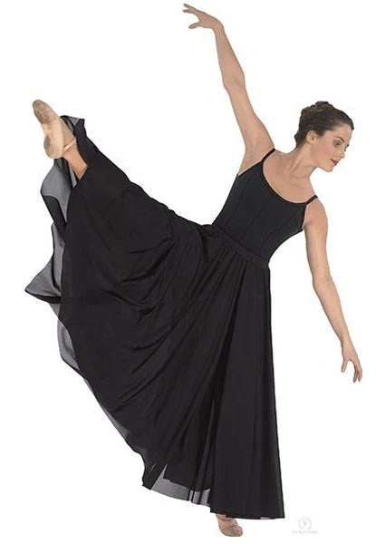 eurotard 13674 simplicity triple panel skirt black