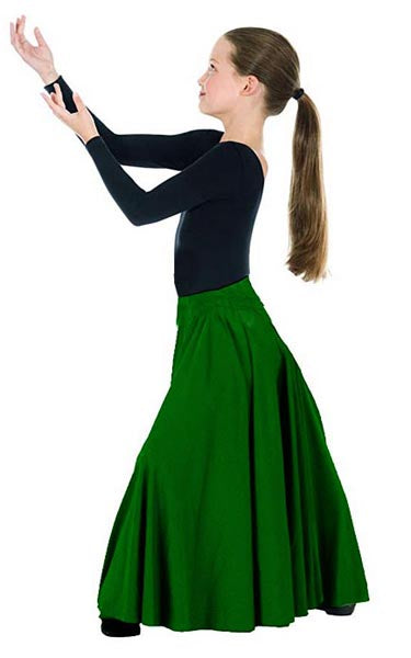 eurotard 13674 child simplicity triple panel skirt green