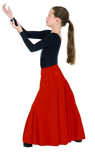 eurotard 13674 child simplicity triple panel skirt red