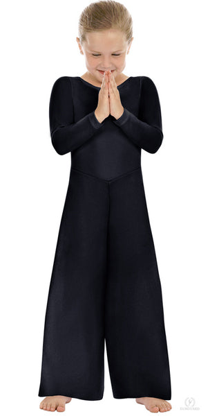 eurotard 13842 girls simplicity scoop neck praise dance jumpsuit black