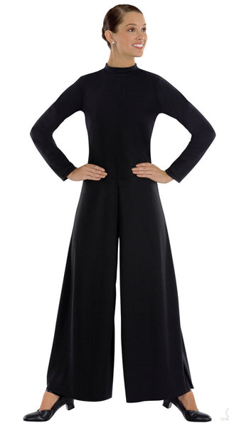 eurotard 13846 simplicity high neck jumpsuite black