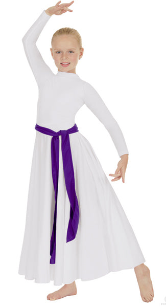 eurotard 13847 child simplicity high neck praise dress white