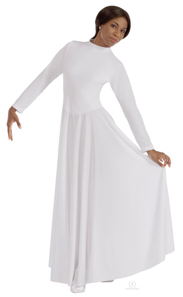 eurotard 13847 simplicity high neck praise dress white