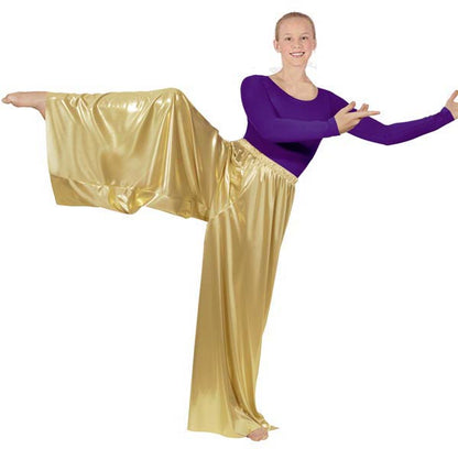 eurotard 14691 child metallic palazzo pants gold