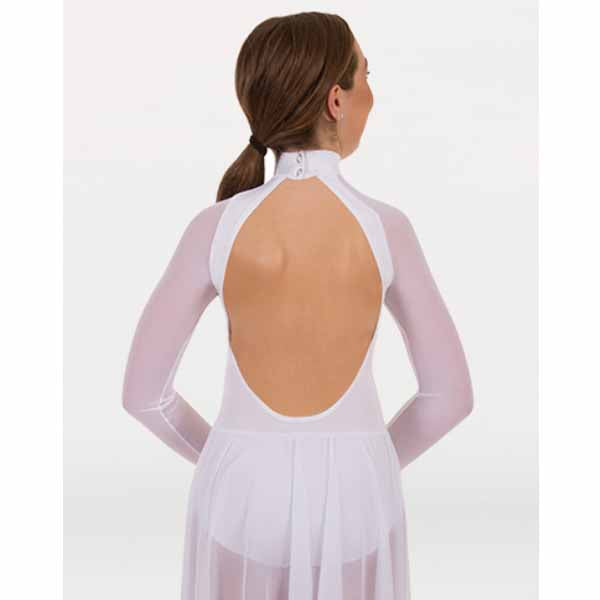 body wrappers mt151 girls microtech long sleeve dance dress back